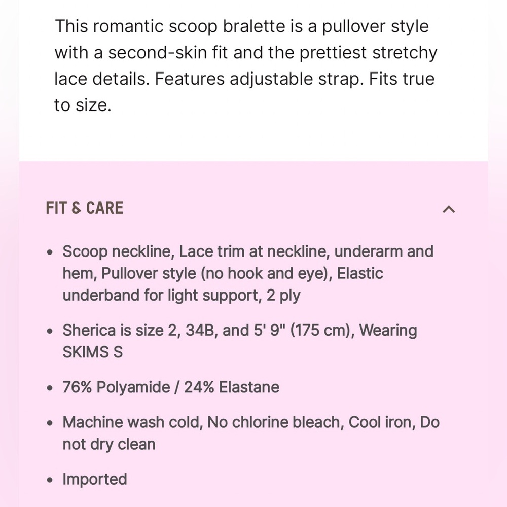 Skims-Fits Everybody Lace Scoop Bralette-NWT-Color-Taffy-Size 3x - Picture 8 of 13